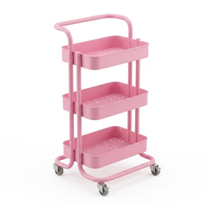 Carrito Organizador Multiusos 3 Niveles Con Ruedas De Metal