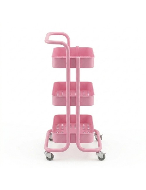 Carrito Organizador Multiusos 3 Niveles Con Ruedas De Metal