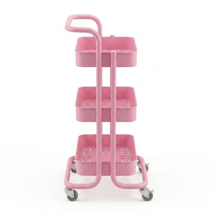 Carrito Organizador Multiusos 3 Niveles Con Ruedas De Metal