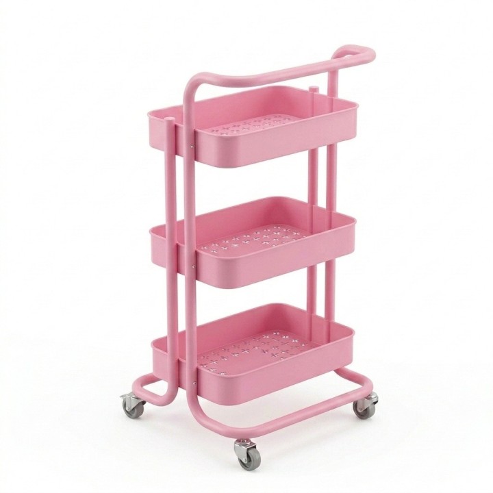 Carrito Organizador Multiusos 3 Niveles Con Ruedas De Metal