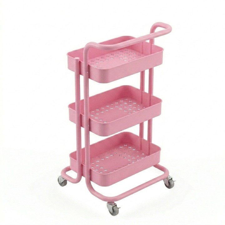 Carrito Organizador Multiusos 3 Niveles Con Ruedas De Metal
