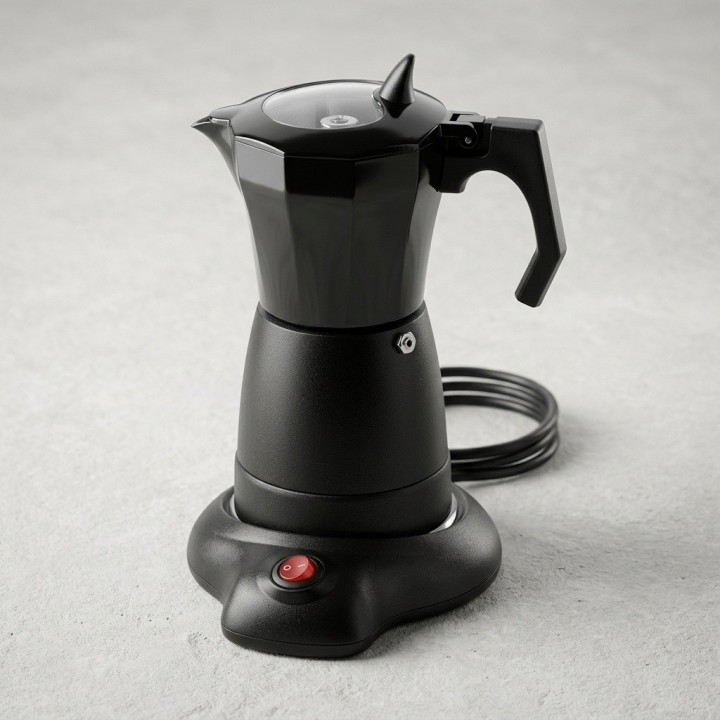 Cafetera Eléctrica Italiana Tipo Moka Base Independiente