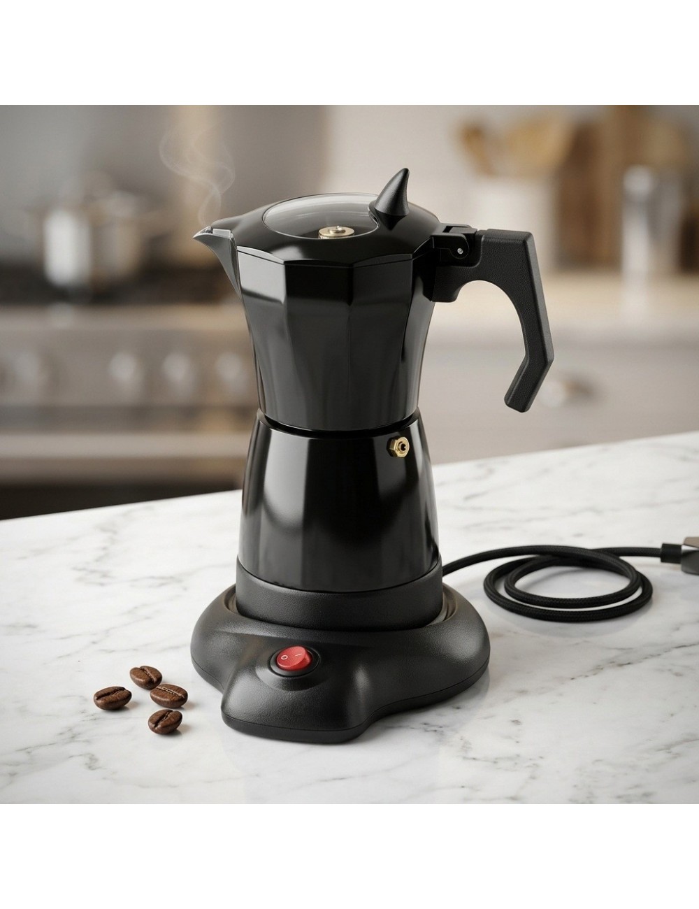 Cafetera Eléctrica Italiana Tipo Moka Base Independiente