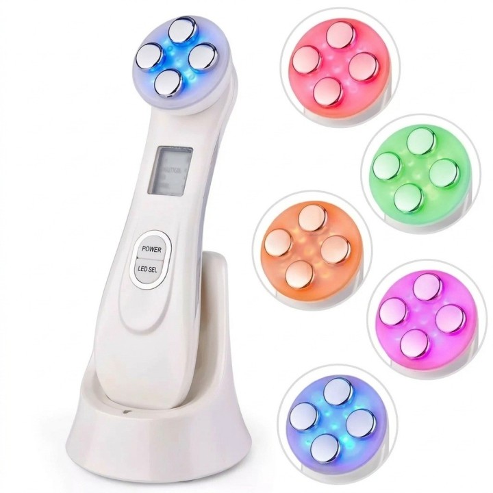 Aparato Masajeador Facial Rejuvenecedor Rf Ems Led 5 En 1