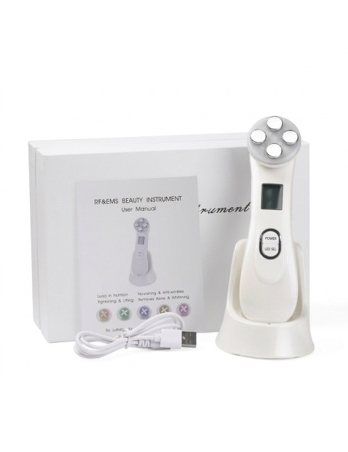 Aparato Masajeador Facial Rejuvenecedor Rf Ems Led 5 En 1