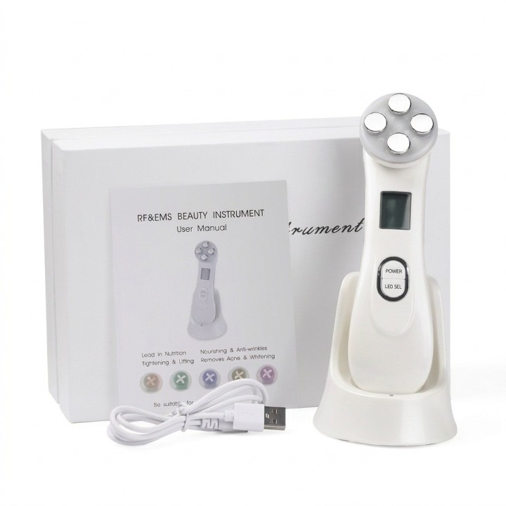 Aparato Masajeador Facial Rejuvenecedor Rf Ems Led 5 En 1