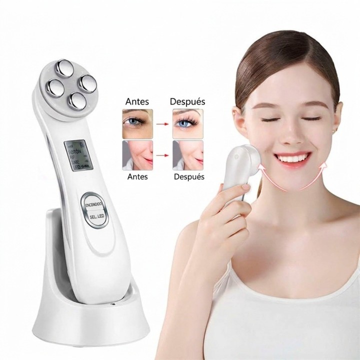 Aparato Masajeador Facial Rejuvenecedor Rf Ems Led 5 En 1