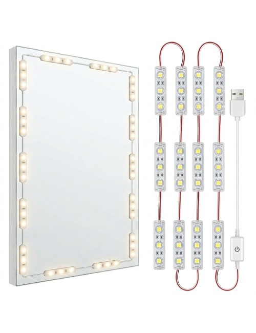 Luces Led Espejo Maquillaje Usb Regulables Adhesivas