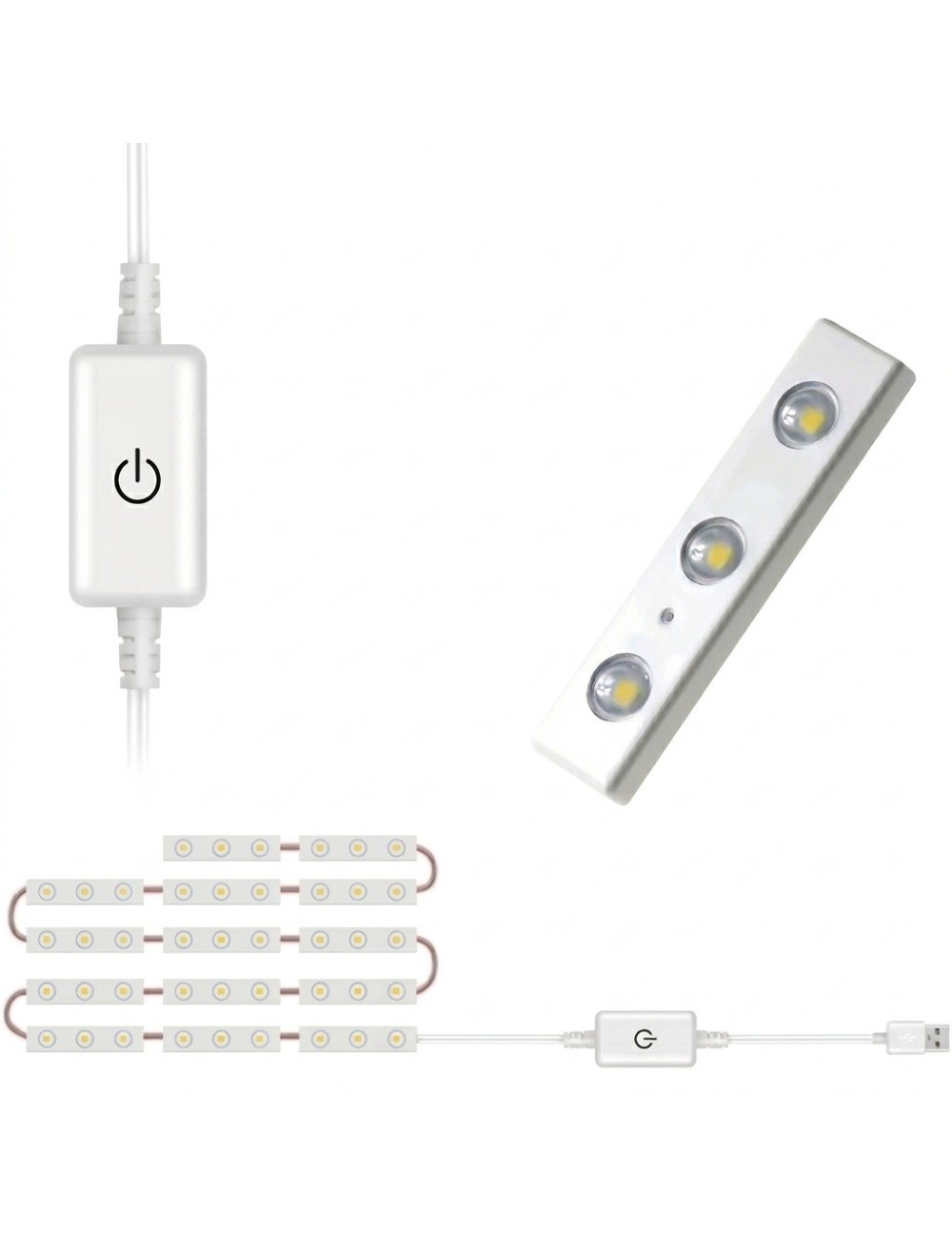 Luces Led Espejo Maquillaje Usb Regulables Adhesivas