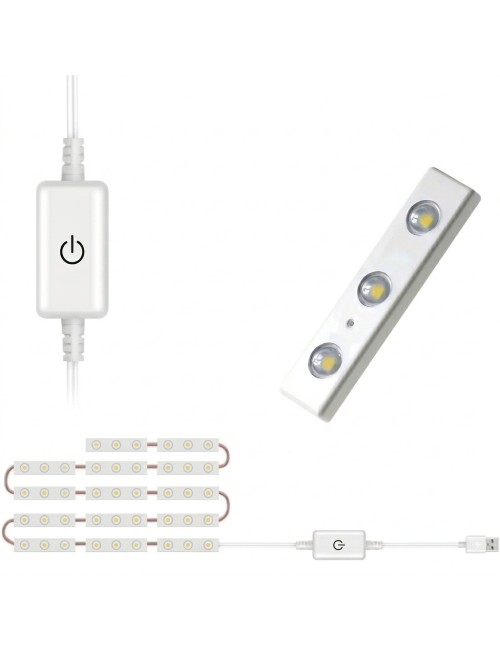 Luces Led Espejo Maquillaje Usb Regulables Adhesivas