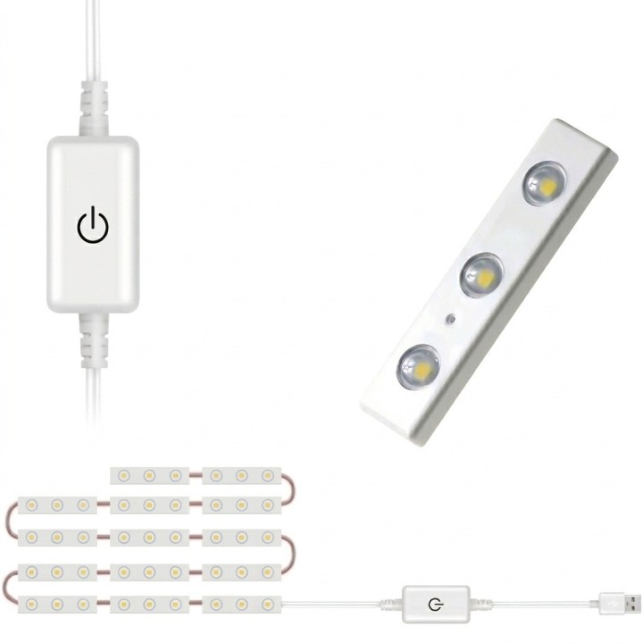 Luces Led Espejo Maquillaje Usb Regulables Adhesivas