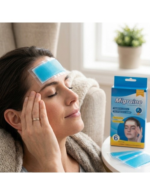 Parches Gel Frío Para Migraña Dolor De Cabeza Caja X6