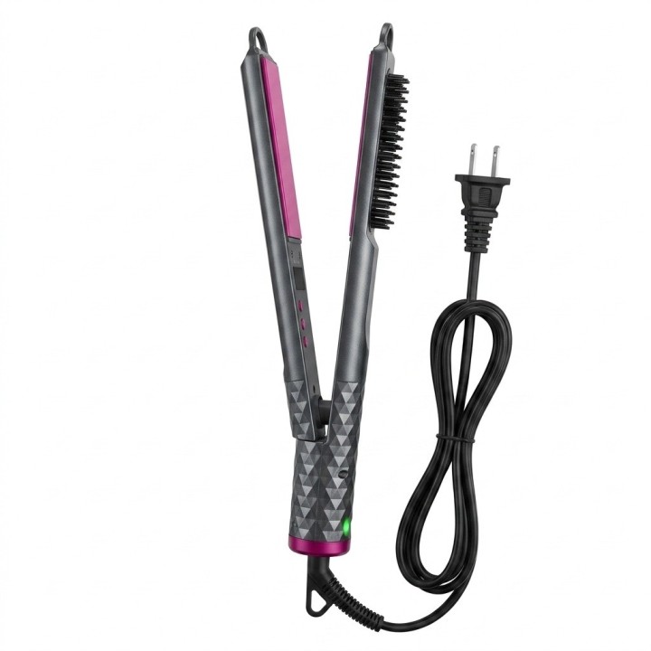 Plancha Cepillo Alisador Cabello 3 En 1 Belleza Js-949