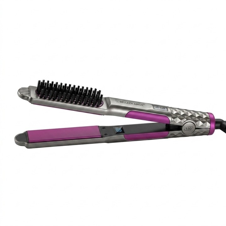 Plancha Cepillo Alisador Cabello 3 En 1 Belleza Js-949