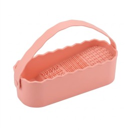 Recipiente Limpiador Brochas Maquillaje Silicona Con Asa