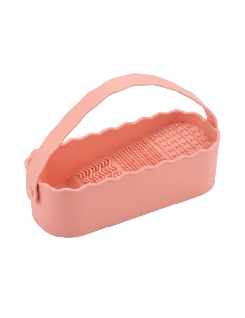 Recipiente Limpiador Brochas Maquillaje Silicona Con Asa