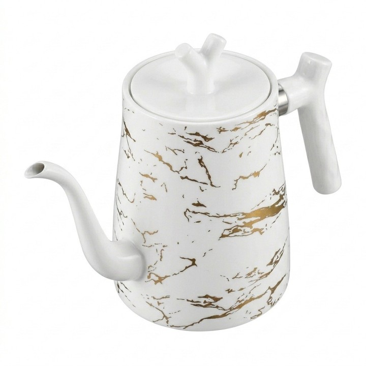 Tetera Hervidor Cuello Cisne Acero Inox 1.5l Diseño Mármol