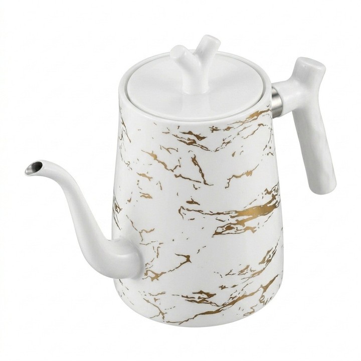 Tetera Hervidor Cuello Cisne Acero Inox 1.5l Diseño Mármol