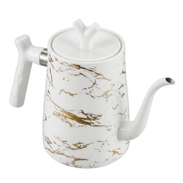 Tetera Hervidor Cuello Cisne Acero Inox 1.5l Diseño Mármol