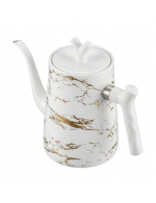 Tetera Hervidor Cuello Cisne Acero Inox 1.5l Diseño Mármol