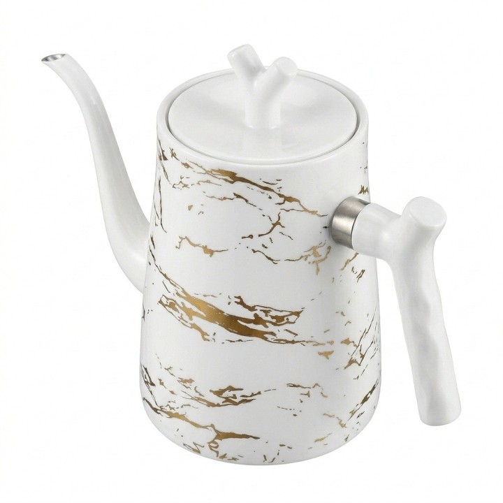 Tetera Hervidor Cuello Cisne Acero Inox 1.5l Diseño Mármol