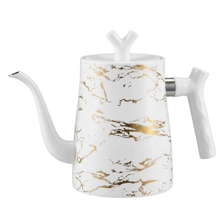 Tetera Hervidor Cuello Cisne Acero Inox 1.5l Diseño Mármol
