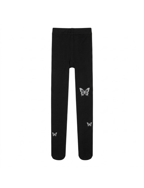 Medias Panty Negras Con Diseño De Mariposas Estilo Elegante