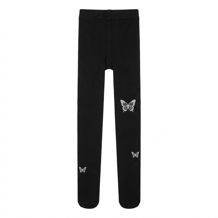 Medias Panty Negras Con Diseño De Mariposas Estilo Elegante