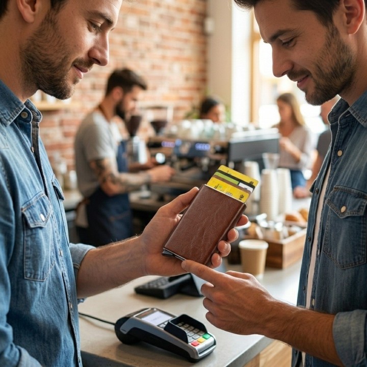Billetera Tarjetero Automático Anti-robo Rfid Cuero