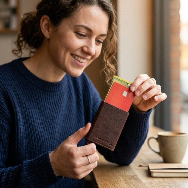 Billetera Tarjetero Automático Anti-robo Rfid Cuero