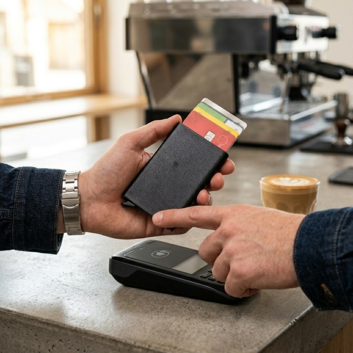 Billetera Tarjetero Automático Anti-robo Rfid Cuero