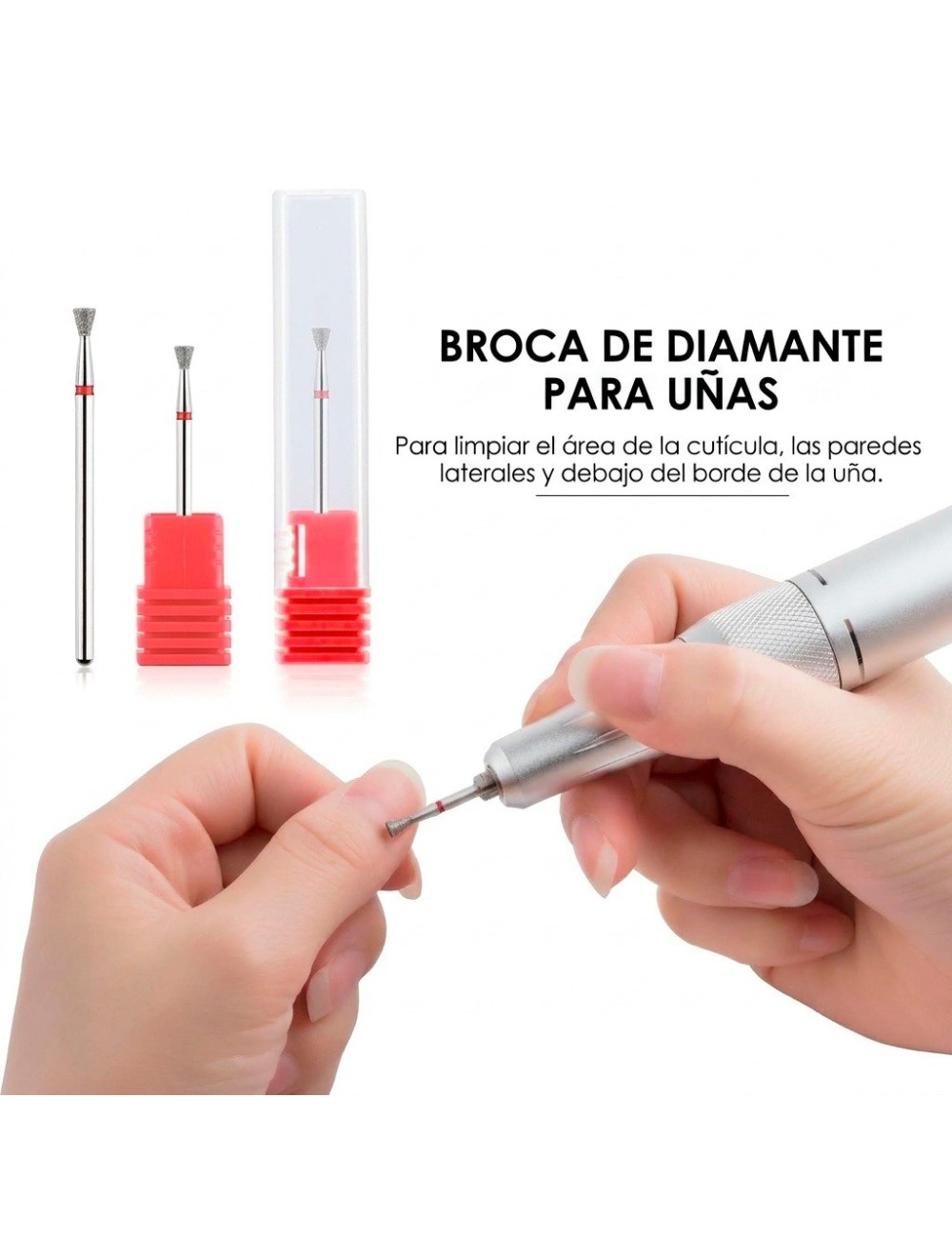 Brocha Fresa Diamante Cono Invertido Torno Uñas Manicura