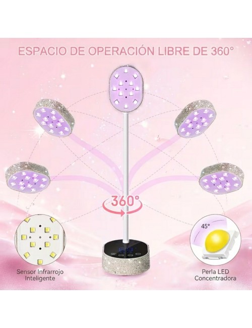 Lámpara Uv Led Secador Uñas 36w Ajustable Diamantes M07