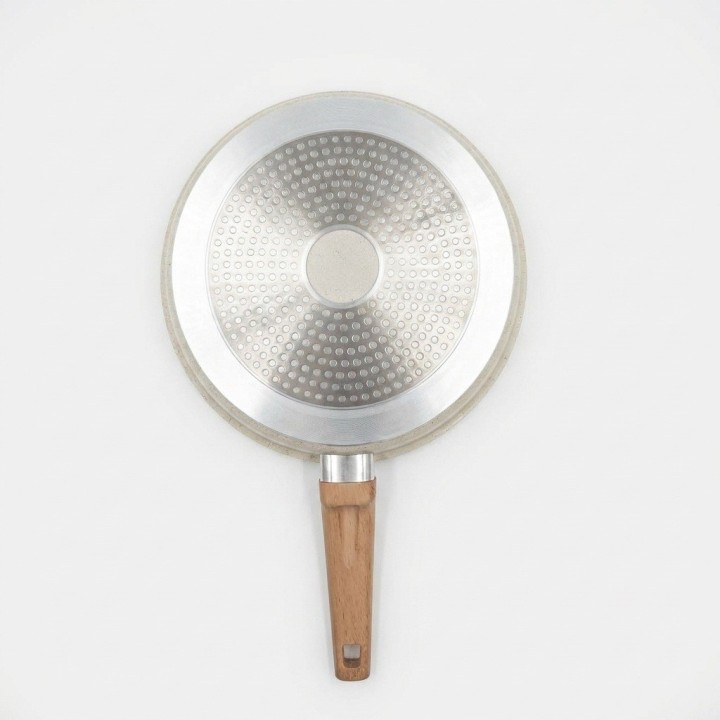Sartén Antiadherente 22cm Con Tapa Y Mango Efecto Madera