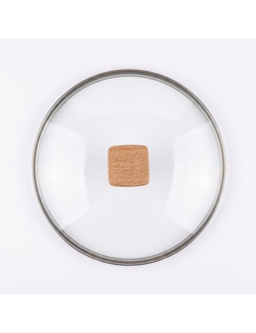 Sartén Antiadherente 24cm Con Tapa Y Mango Efecto Madera