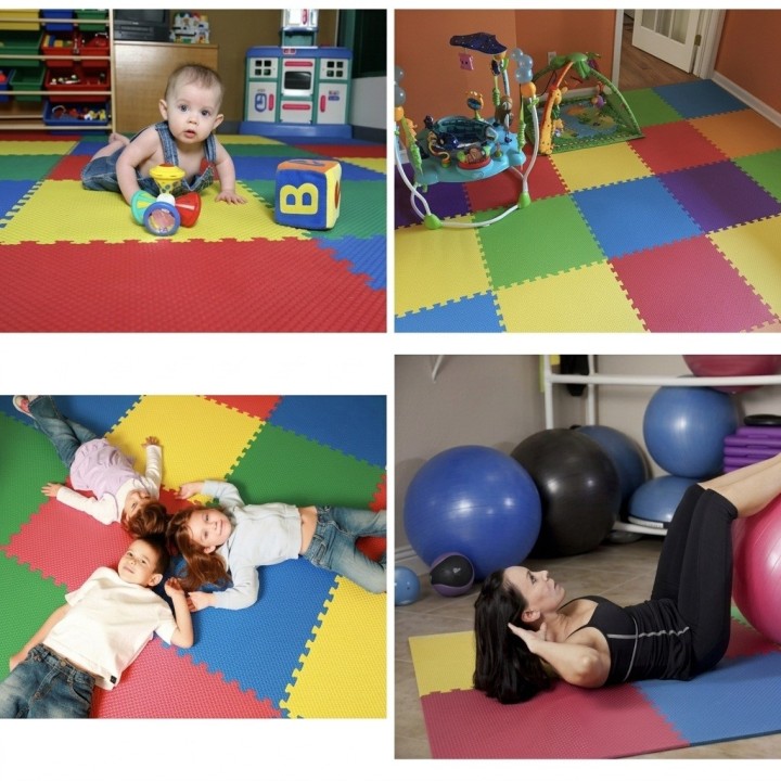 Tapete Piso Foami 60x60 Cm Colores 4 Piezas Bebés Gym