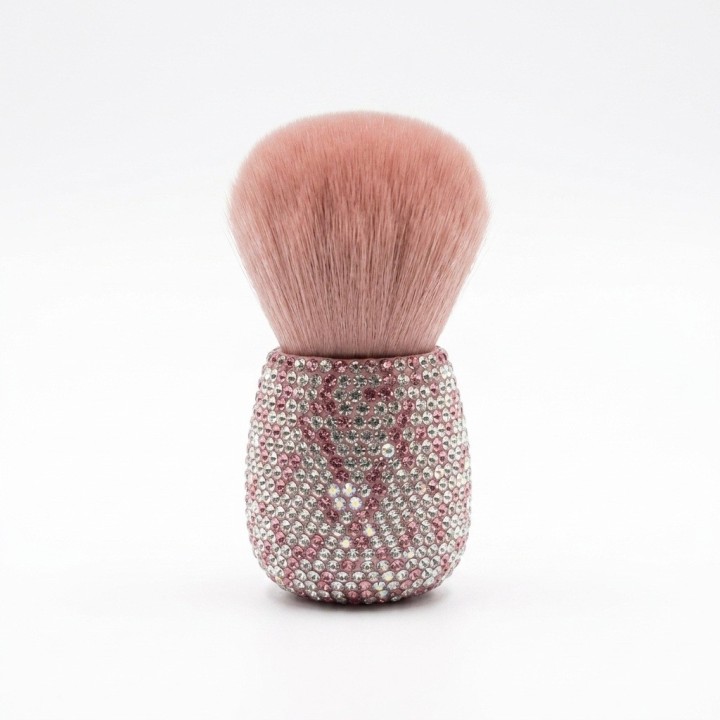 Brocha Maquillaje Polvo Mango Diamantes Pedrería