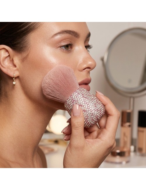 Brocha Maquillaje Polvo Mango Diamantes Pedrería