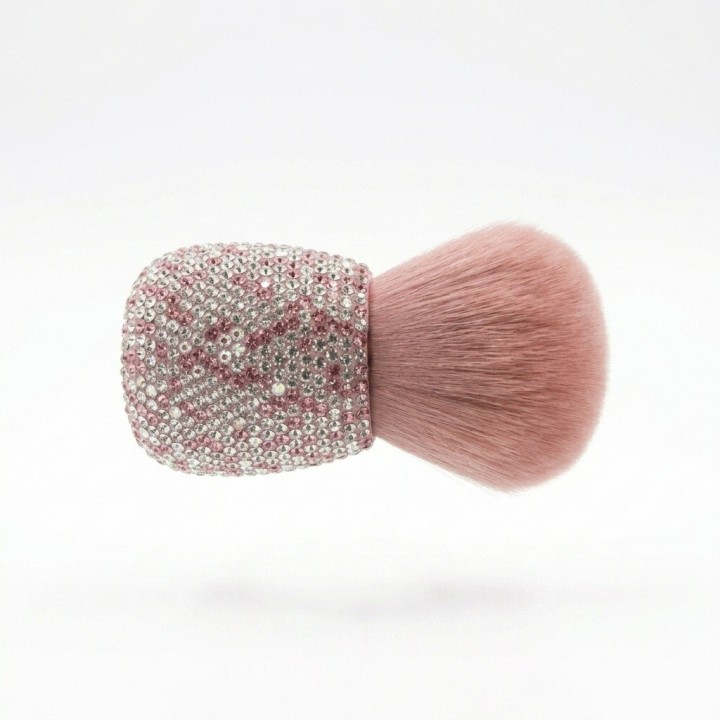 Brocha Maquillaje Polvo Mango Diamantes Pedrería
