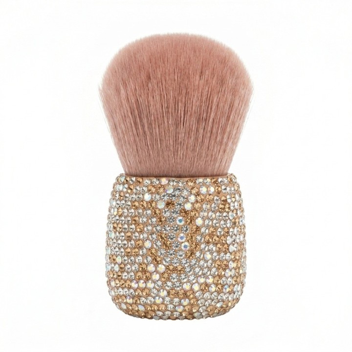 Brocha Maquillaje Polvo Mango Diamantes Pedrería