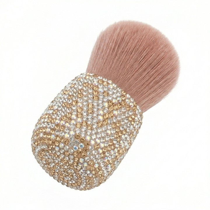 Brocha Maquillaje Polvo Mango Diamantes Pedrería