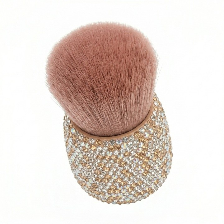 Brocha Maquillaje Polvo Mango Diamantes Pedrería