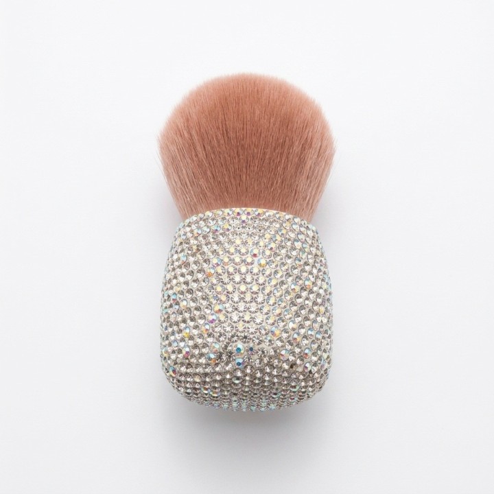 Brocha Maquillaje Polvo Mango Diamantes Pedrería