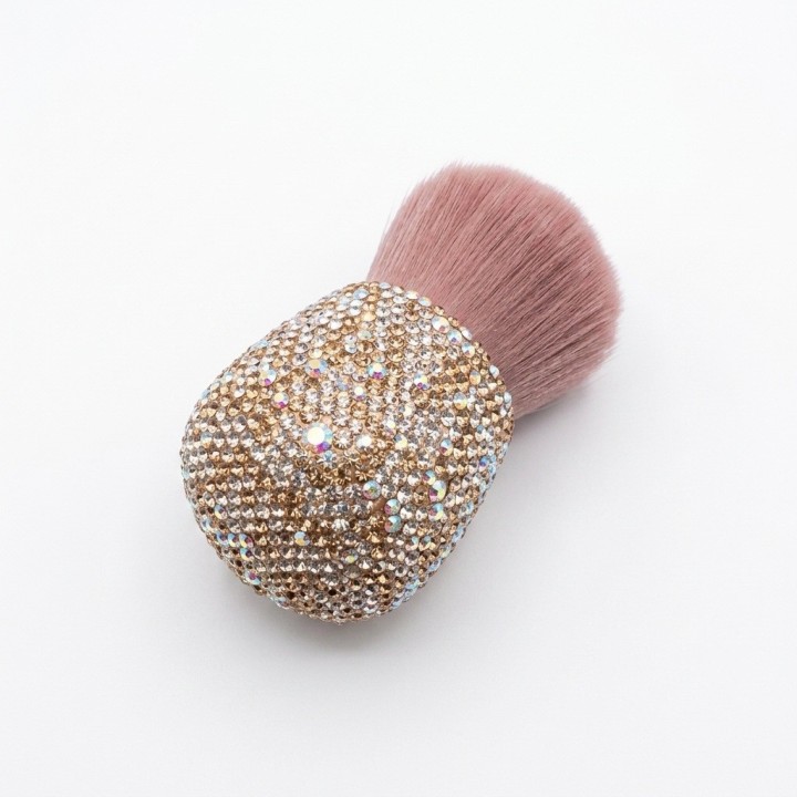 Brocha Maquillaje Polvo Mango Diamantes Pedrería
