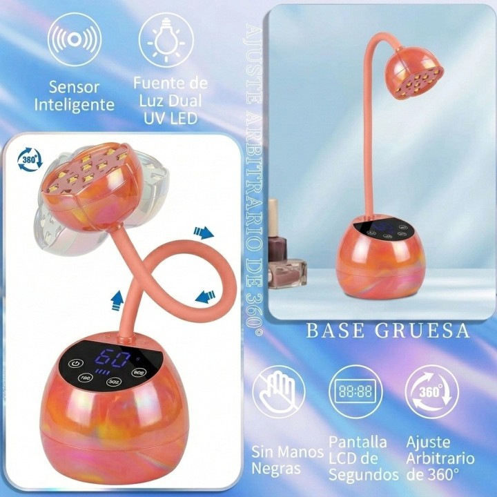 Lámpara Uv Led Secador Uñas 36w Ajustable Portátil M02