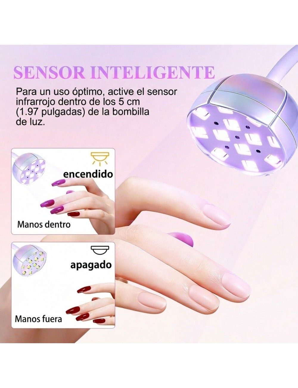 Lámpara Uv Led Secador Uñas 36w Ajustable Portátil M02