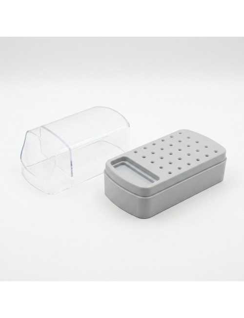 Organizador Fresas Uñas 30 Puestos + Cepillo Limpiador Rosa