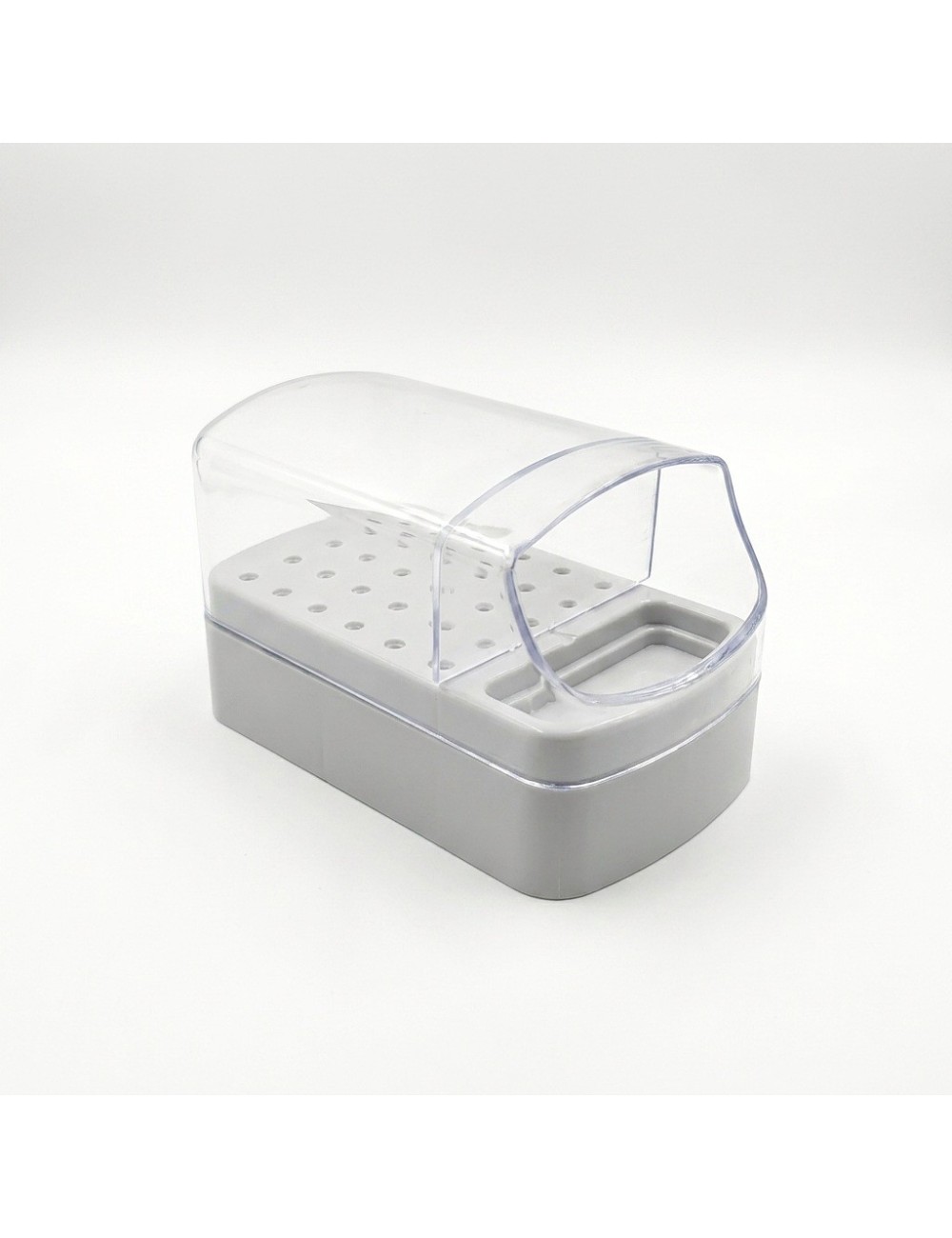 Organizador Fresas Uñas 30 Puestos + Cepillo Limpiador Rosa