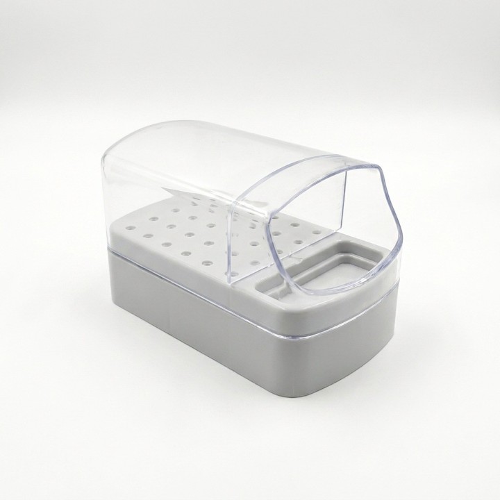 Organizador Fresas Uñas 30 Puestos + Cepillo Limpiador Rosa