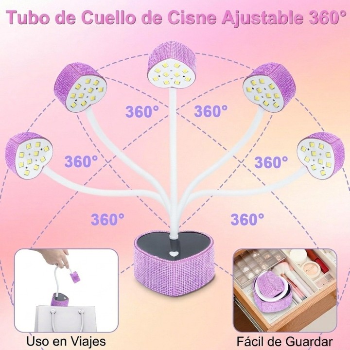 Lámpara Uv Led Secador Uñas 36w Ajustable Diamantes By20